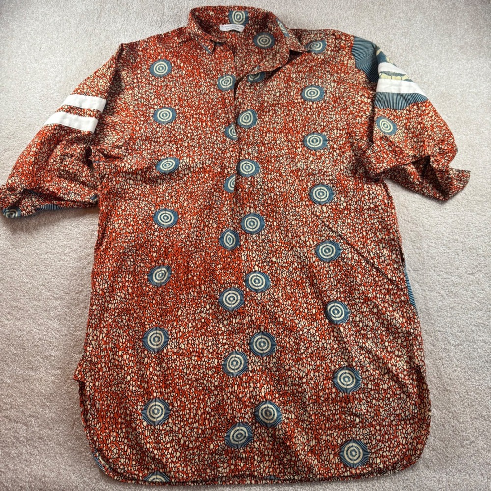 Maison Chateau Rouge Paris African Wax Print Longline Shirt Dress Womens Small - Picture 2 of 8